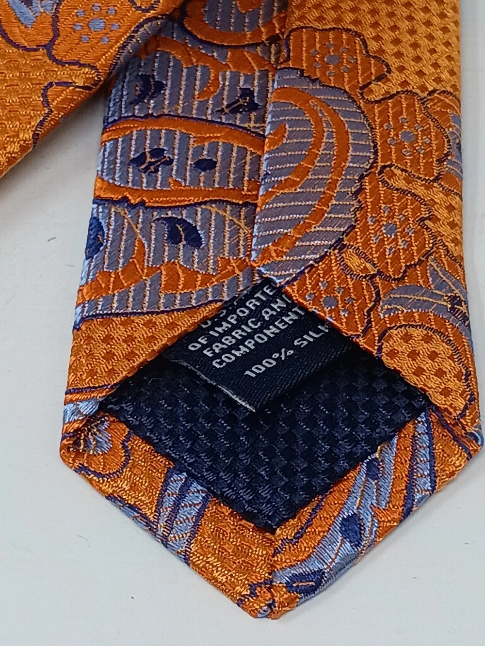 Cremieux Orange Paisley Men's Tie - Classic Silk Look
